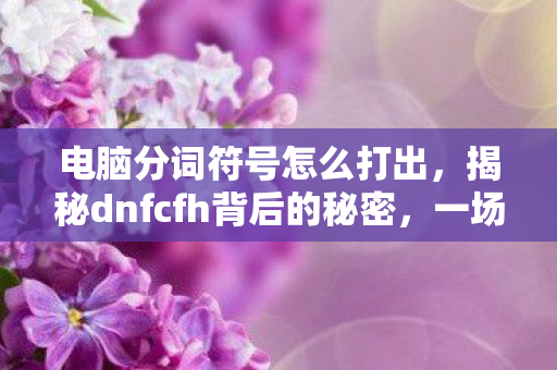 电脑分词符号怎么打出，揭秘dnfcfh背后的秘密，一场游戏背后的故事与挑战