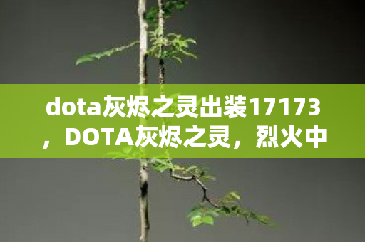 dota灰烬之灵出装17173,DOTA灰烬之灵,烈火中的英雄传奇 dota灰烬之灵出装17173,DOTA灰烬之灵,烈火中的英雄传奇