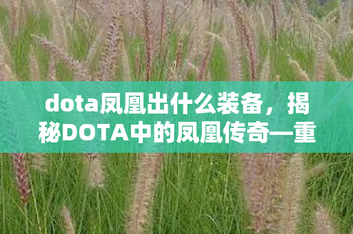 dota凤凰出什么装备，揭秘DOTA中的凤凰传奇—重生与涅槃的力量