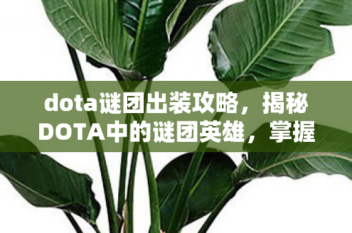 dota谜团出装攻略，揭秘DOTA中的谜团英雄，掌握核心玩法，成为战场主宰！