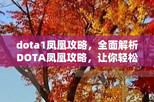 dota1凤凰攻略,全面解析DOTA凤凰攻略,让你轻松掌握游戏技巧 dota1凤凰攻略,全面解析DOTA凤凰攻略,让你轻松掌握游戏技巧
