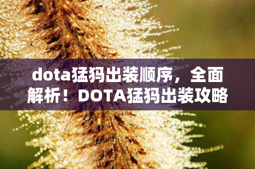 dota猛犸出装顺序，全面解析！DOTA猛犸出装攻略，让你轻松掌握核心装备搭配技巧