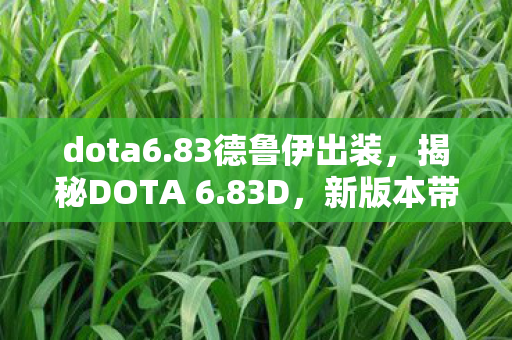 dota6.83德鲁伊出装,揭秘DOTA 6.83D,新版本带来的变革与挑战 dota6.83德鲁伊出装,揭秘DOTA 6.83D,新版本带来的变革与挑战