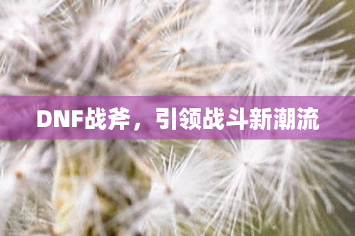 DNF战斧，引领战斗新潮流