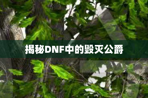 揭秘DNF中的毁灭公爵