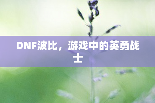 DNF波比，游戏中的英勇战士