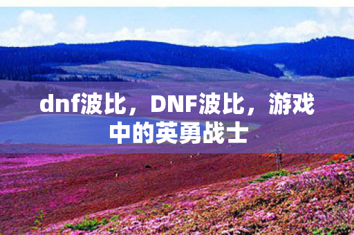 dnf波比,DNF波比,游戏中的英勇战士 dnf波比,DNF波比,游戏中的英勇战士