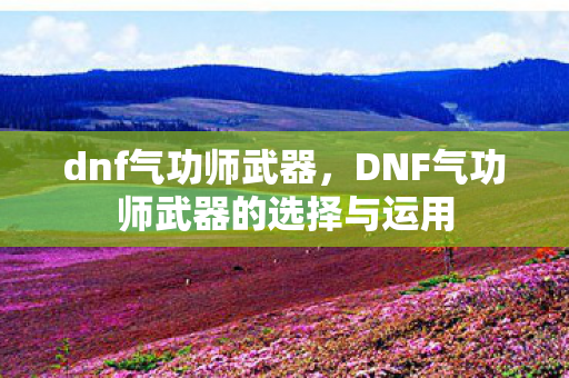 dnf气功师武器，DNF气功师武器的选择与运用