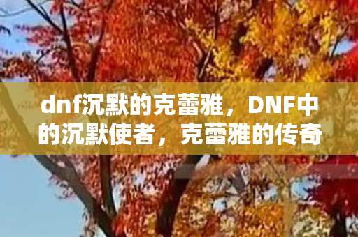 dnf沉默的克蕾雅，DNF中的沉默使者，克蕾雅的传奇之旅