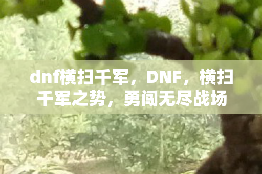 dnf横扫千军，DNF，横扫千军之势，勇闯无尽战场