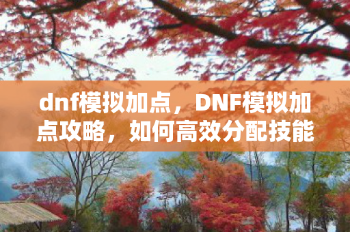 dnf模拟加点，DNF模拟加点攻略，如何高效分配技能点？