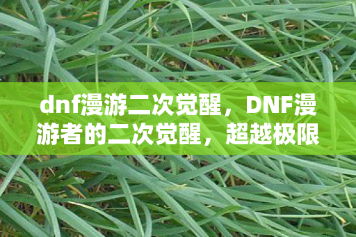 dnf漫游二次觉醒,DNF漫游者的二次觉醒,超越极限,再度觉醒 dnf漫游二次觉醒,DNF漫游者的二次觉醒,超越极限,再度觉醒
