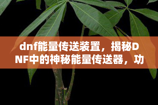 dnf能量传送装置，揭秘DNF中的神秘能量传送器，功能、用途与操作指南