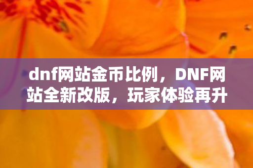 dnf网站金币比例,DNF网站全新改版,玩家体验再升级 dnf网站金币比例,DNF网站全新改版,玩家体验再升级