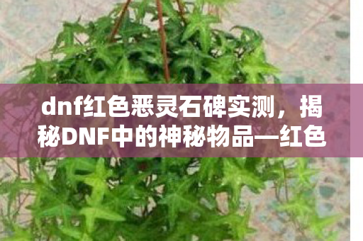 dnf红色恶灵石碑实测,揭秘DNF中的神秘物品—红色恶灵石碑 dnf红色恶灵石碑实测,揭秘DNF中的神秘物品—红色恶灵石碑