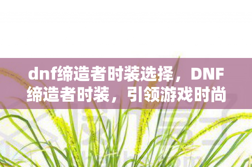 dnf缔造者时装选择，DNF缔造者时装，引领游戏时尚潮流的新篇章