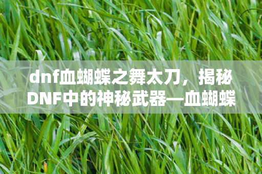 dnf血蝴蝶之舞太刀,揭秘DNF中的神秘武器—血蝴蝶太刀 dnf血蝴蝶之舞太刀,揭秘DNF中的神秘武器—血蝴蝶太刀