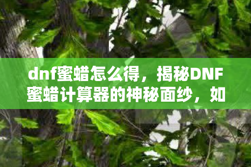 dnf蜜蜡怎么得，揭秘DNF蜜蜡计算器的神秘面纱，如何巧妙利用蜜蜡提升游戏体验？