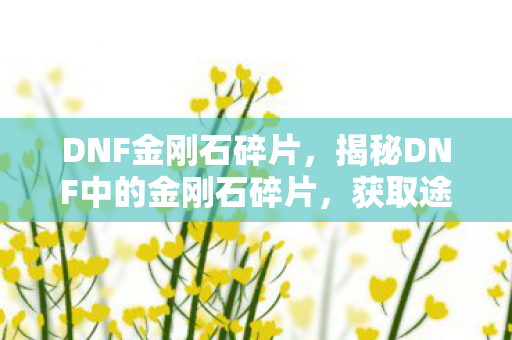 DNF金刚石碎片，揭秘DNF中的金刚石碎片，获取途径、用途及价值分析