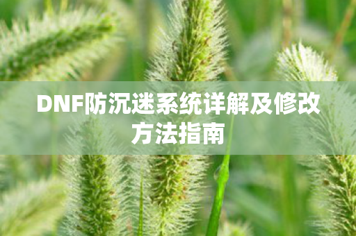 DNF防沉迷系统详解及修改方法指南 DNF防沉迷系统详解及修改方法指南