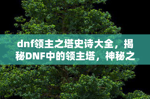 dnf领主之塔史诗大全,揭秘DNF中的领主塔,神秘之地与无尽挑战 dnf领主之塔史诗大全,揭秘DNF中的领主塔,神秘之地与无尽挑战