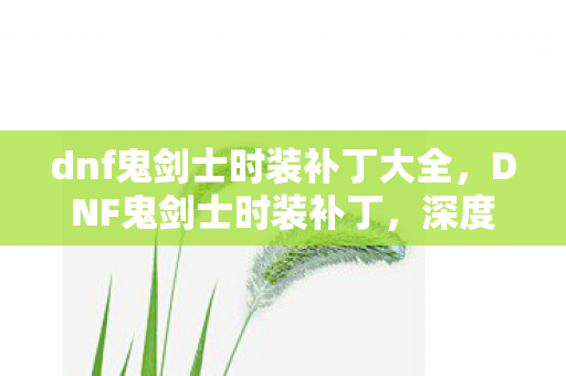 dnf鬼剑士时装补丁大全，DNF鬼剑士时装补丁，深度解析与实用指南