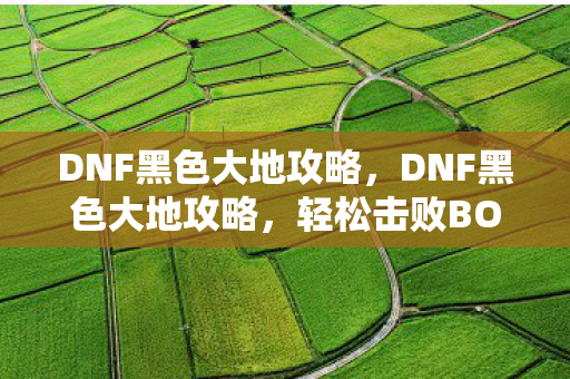 DNF黑色大地攻略，DNF黑色大地攻略，轻松击败BOSS，获取丰厚奖励