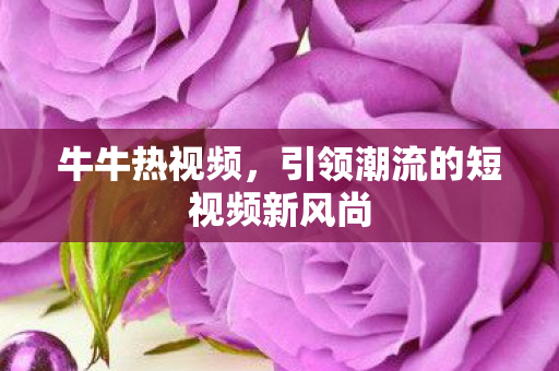 牛牛热视频，引领潮流的短视频新风尚
