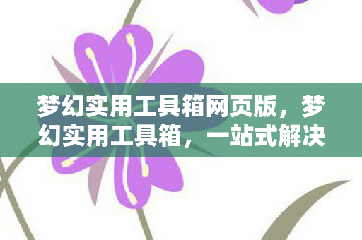 梦幻实用工具箱网页版，梦幻实用工具箱，一站式解决你的多重需求