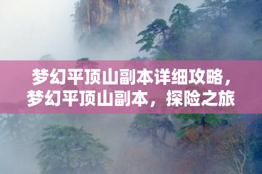 梦幻平顶山副本详细攻略，梦幻平顶山副本，探险之旅的深度体验