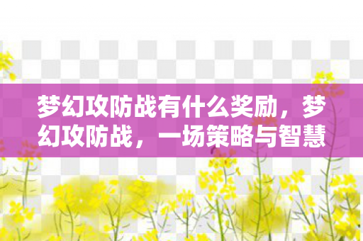 梦幻攻防战有什么奖励，梦幻攻防战，一场策略与智慧的较量