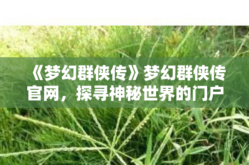 《梦幻群侠传》梦幻群侠传官网，探寻神秘世界的门户