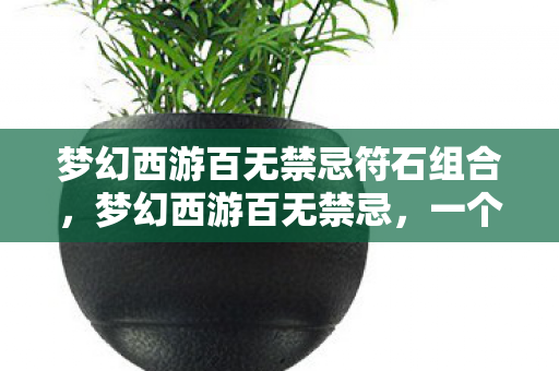 梦幻西游百无禁忌符石组合，梦幻西游百无禁忌，一个游戏世界的无尽探索与冒险之旅