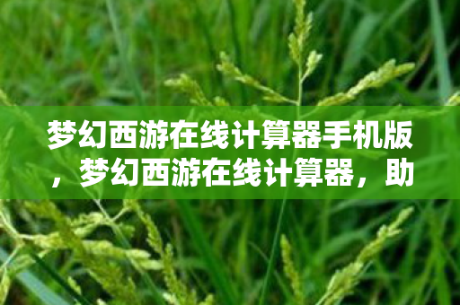 梦幻西游在线计算器手机版，梦幻西游在线计算器，助力玩家轻松掌握游戏策略与资源分配