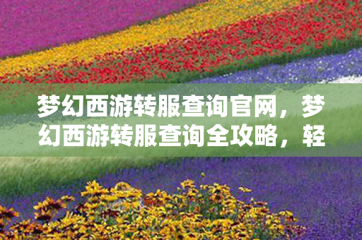 梦幻西游转服查询官网，梦幻西游转服查询全攻略，轻松实现跨服冒险之旅