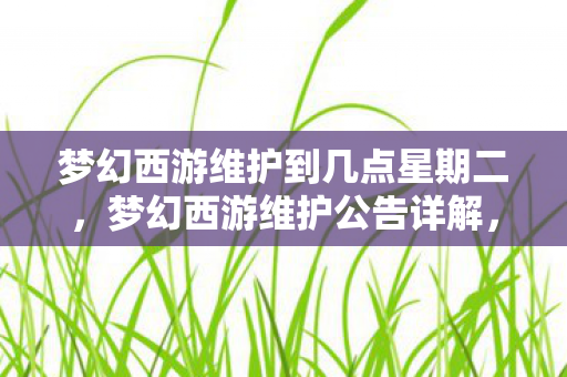 梦幻西游维护到几点星期二，梦幻西游维护公告详解，何时维护结束？