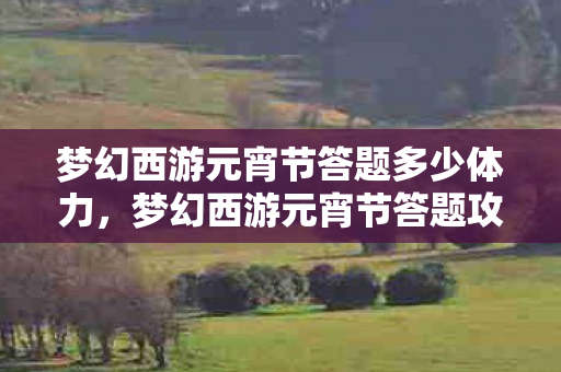 梦幻西游元宵节答题多少体力，梦幻西游元宵节答题攻略，玩转节日活动，赢取丰厚奖励！