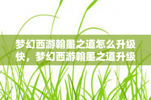 梦幻西游翰墨之道怎么升级快，梦幻西游翰墨之道升级攻略，一步步提升你的翰墨之道等级