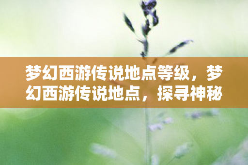 梦幻西游传说地点等级，梦幻西游传说地点，探寻神秘之地，解锁未知传说