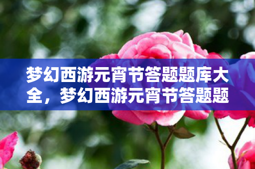 梦幻西游元宵节答题题库大全，梦幻西游元宵节答题题库，一场知识与智慧的较量