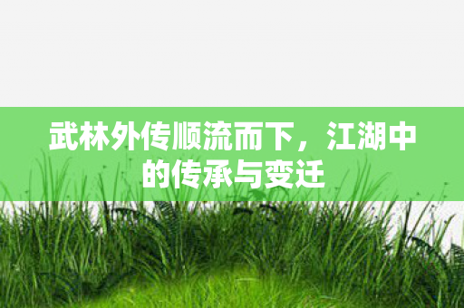 武林外传顺流而下，江湖中的传承与变迁
