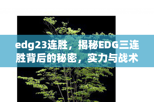 edg23连胜，揭秘EDG三连胜背后的秘密，实力与战术的完美结合