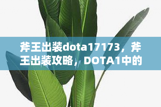斧王出装dota17173，斧王出装攻略，DOTA1中的最佳装备组合