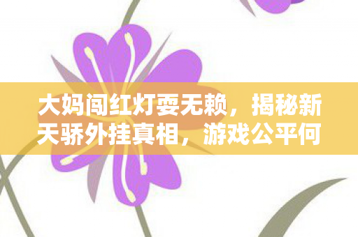 大妈闯红灯耍无赖，揭秘新天骄外挂真相，游戏公平何去何从？