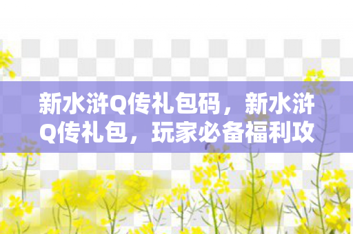 新水浒Q传礼包码，新水浒Q传礼包，玩家必备福利攻略