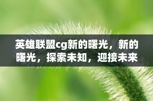 英雄联盟cg新的曙光，新的曙光，探索未知，迎接未来的挑战