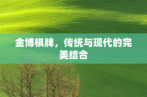 金博棋牌，传统与现代的完美结合