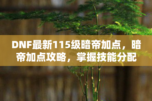 DNF最新115级暗帝加点，暗帝加点攻略，掌握技能分配，提升角色实力