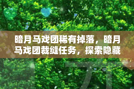 暗月马戏团稀有掉落，暗月马戏团裁缝任务，探索隐藏的游戏剧情与角色成长之路