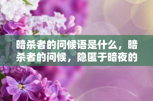 暗杀者的问候语是什么，暗杀者的问候，隐匿于暗夜的神秘行者